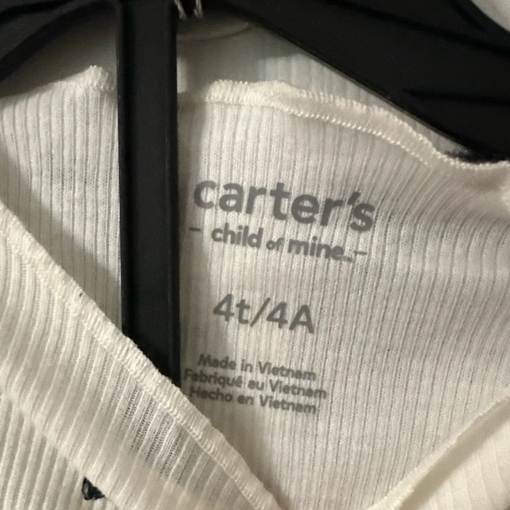 Carter’s Adorable Black Dress With White Long Sleeve Toddler Girl Set 3 Pieces